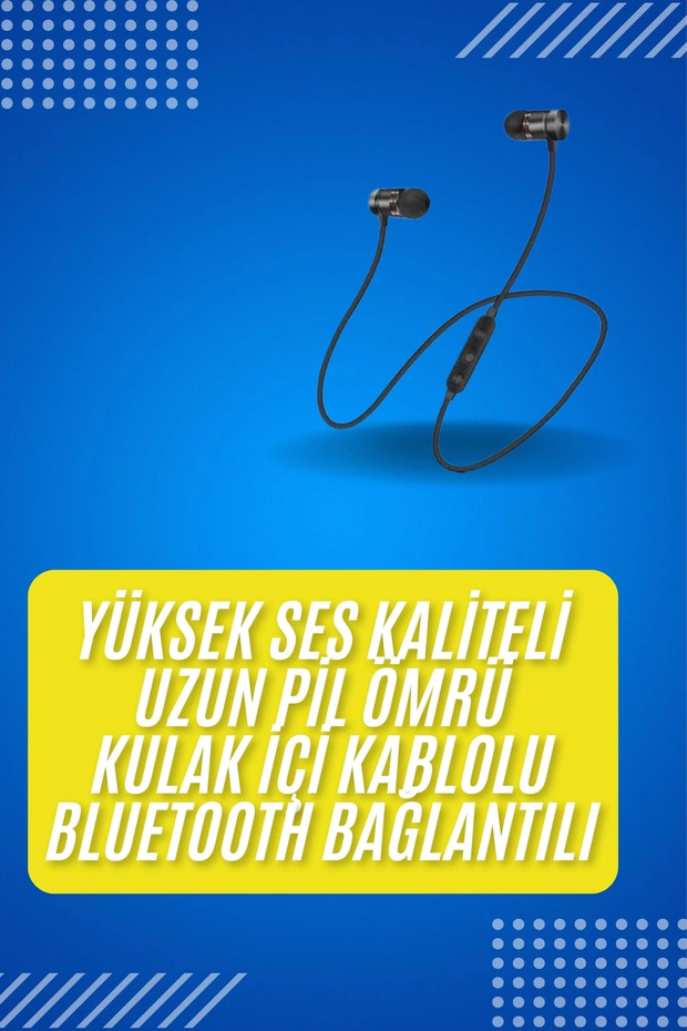Bluetooth Bağlantılı Kablolu Mıknatıslı Sport Kulaklık - 2