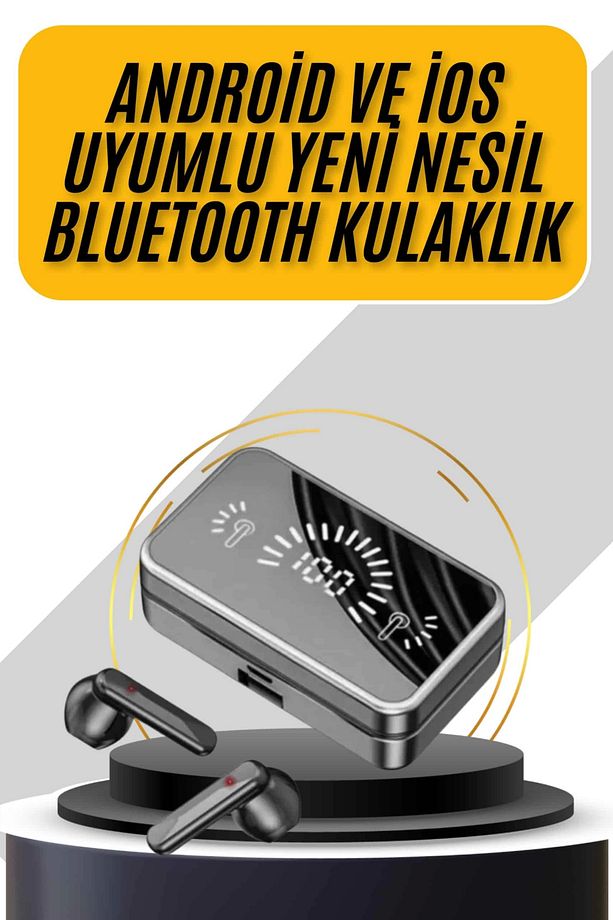 İos Android Uyumlu Bluetooth Kulaklık Kablosuz Kulaklık Yüksek Basslı - 1