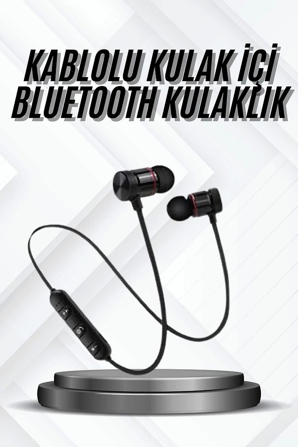 Bluetooth Bağlantılı Kablolu Mıknatıslı Sport Kulaklık - 1