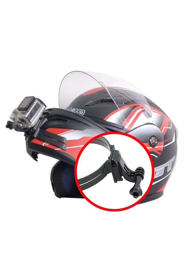 GoPro Aksiyon Kamera ile Uyumlu Kask Çene Bağlantı Aparatı - 4