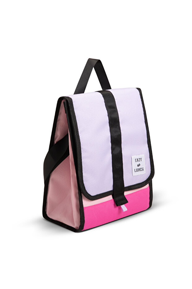 Lunch Bag – Insulated, Foldable and Stylish (Pink and Lavender)
