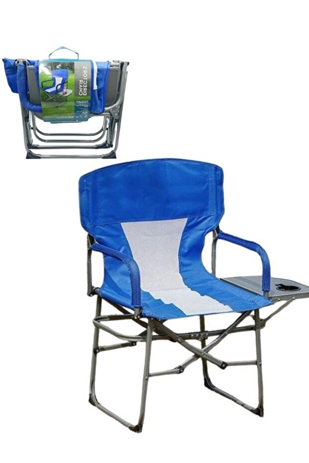 Camping chair set consisting of two chairs, a folding chair with a side table, and a picnic bench - 4