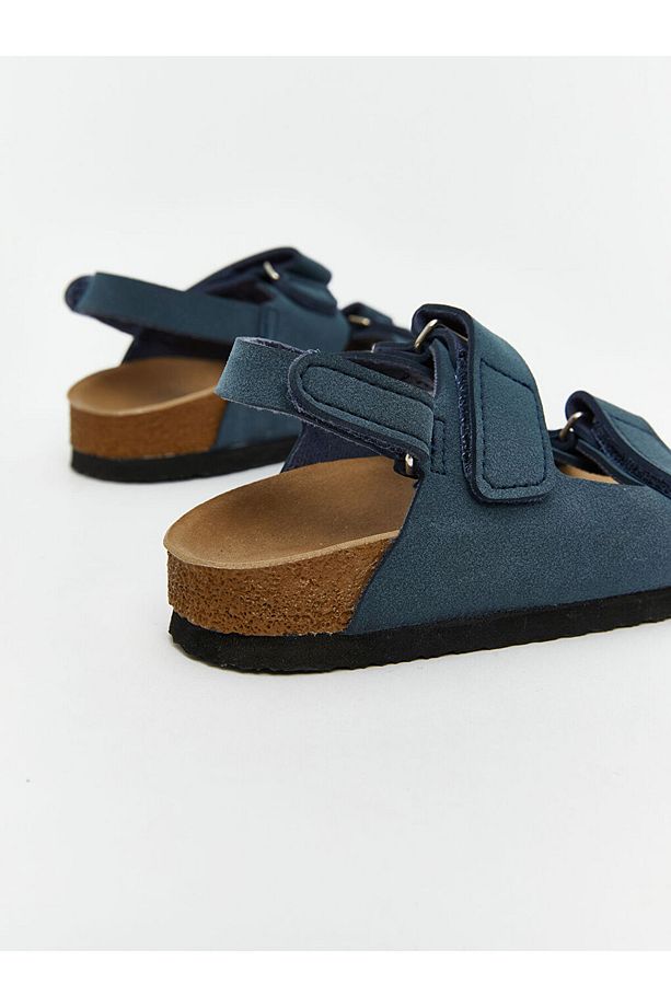LCW STEPS Lacivert Süet Görünümlü Erkek Çocuk Sandalet - 5