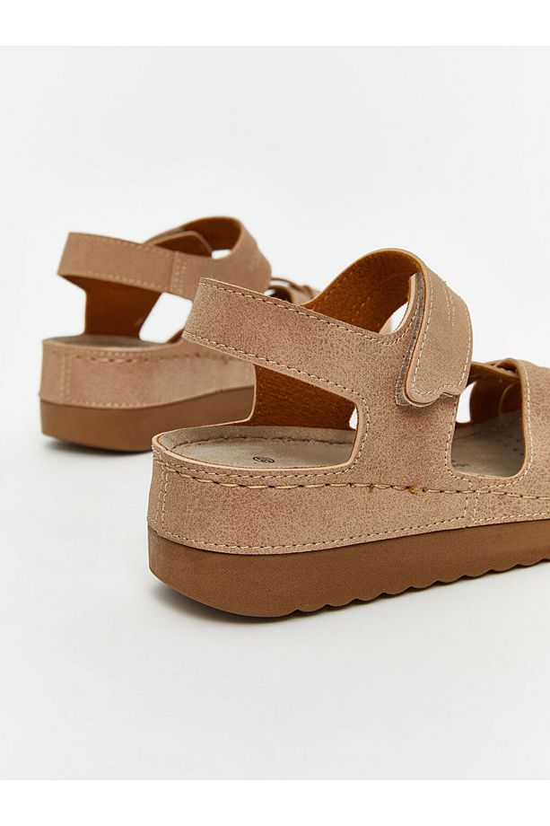 LCW STEPS Bej Cırt Cırtlı Kadın Sandalet - 5