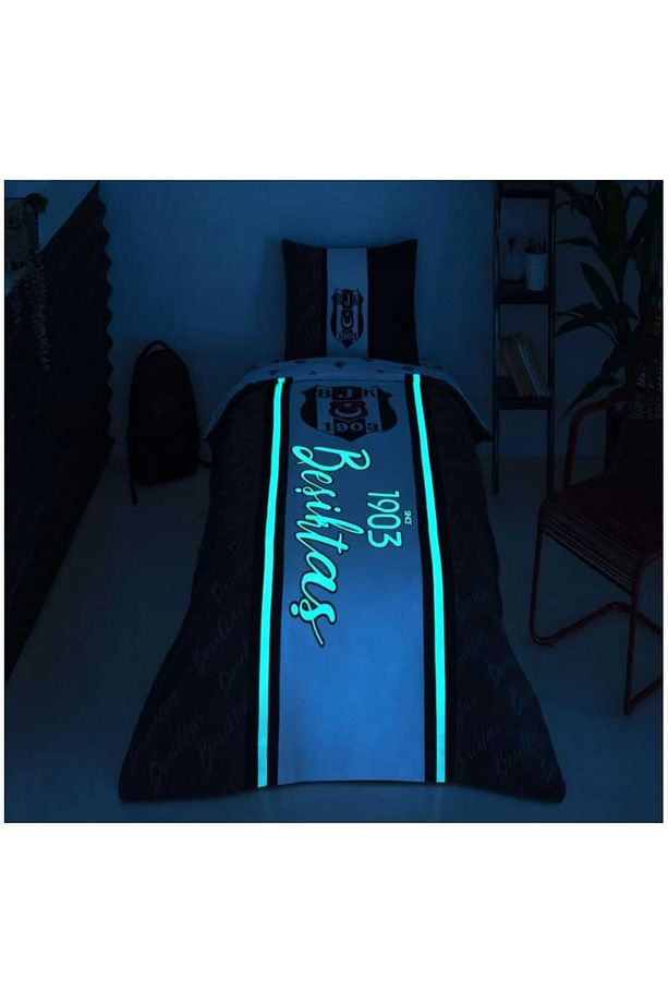TAÇ LİSANSLI BEŞİKTAŞ TEK KİŞİLİK NEVRESİM TAKIMI GLOW/GECE IŞILTISI - 3