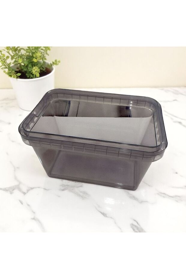 Set of 9 Gray Storage Containers 6 Small 3 Large Nested Practical Plastic Food Containers with Leak-Proof Lids - 3
