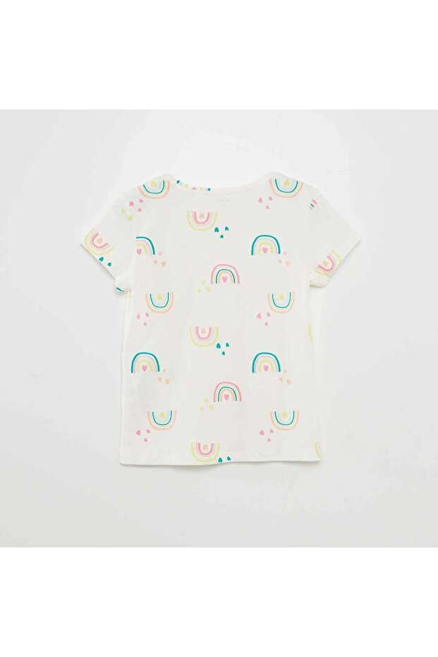 Printed basic T-shirt ORANGE - 3