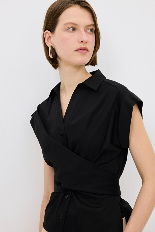 V Yaka Kolsuz Gömlek - 5