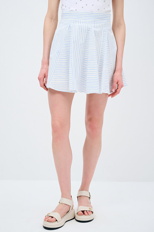 Çizgili Mini Etek - 2