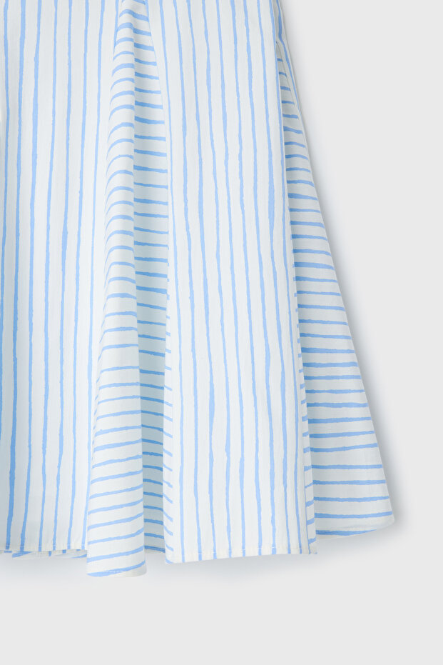 Çizgili Mini Etek - 7