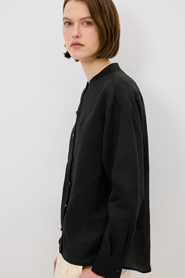 Cepli Keten Gömlek - 5