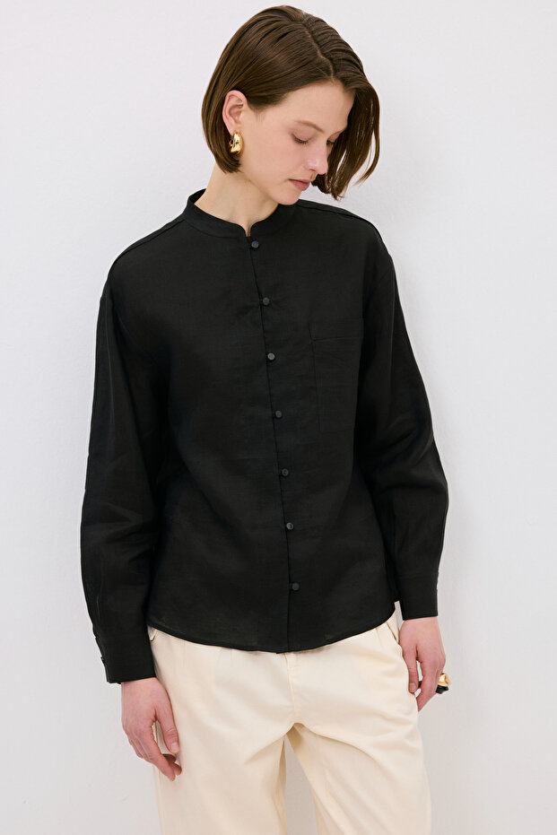 Cepli Keten Gömlek - 1