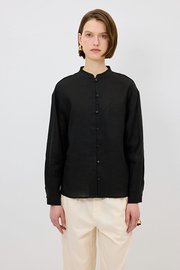 Cepli Keten Gömlek - 4