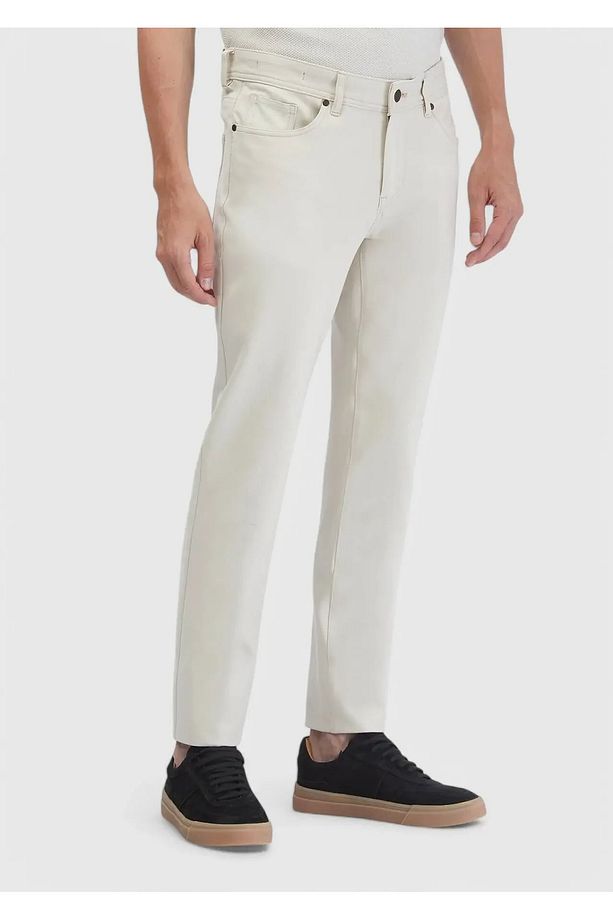 Kum Düz Örme Casual Pantolon - 2