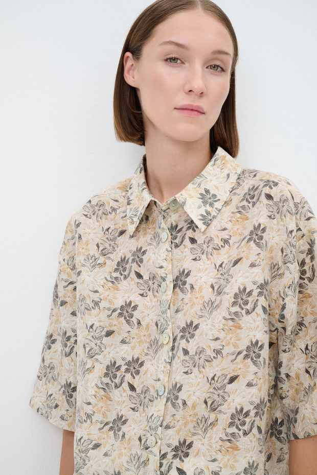 Kısa Kollu Desenli Gömlek - 2