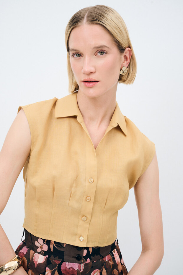 Crop Kolsuz Gömlek - 2