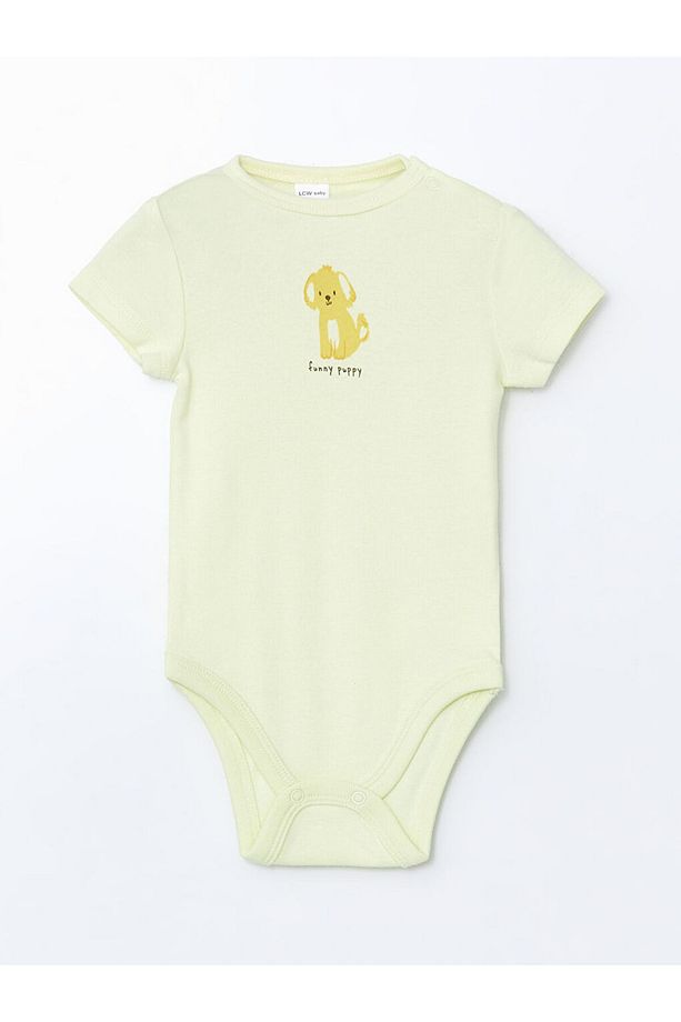 LCW baby Sari Baskılı Erkek Bebek Çıtçıtlı Bodysuit 2'li - 2