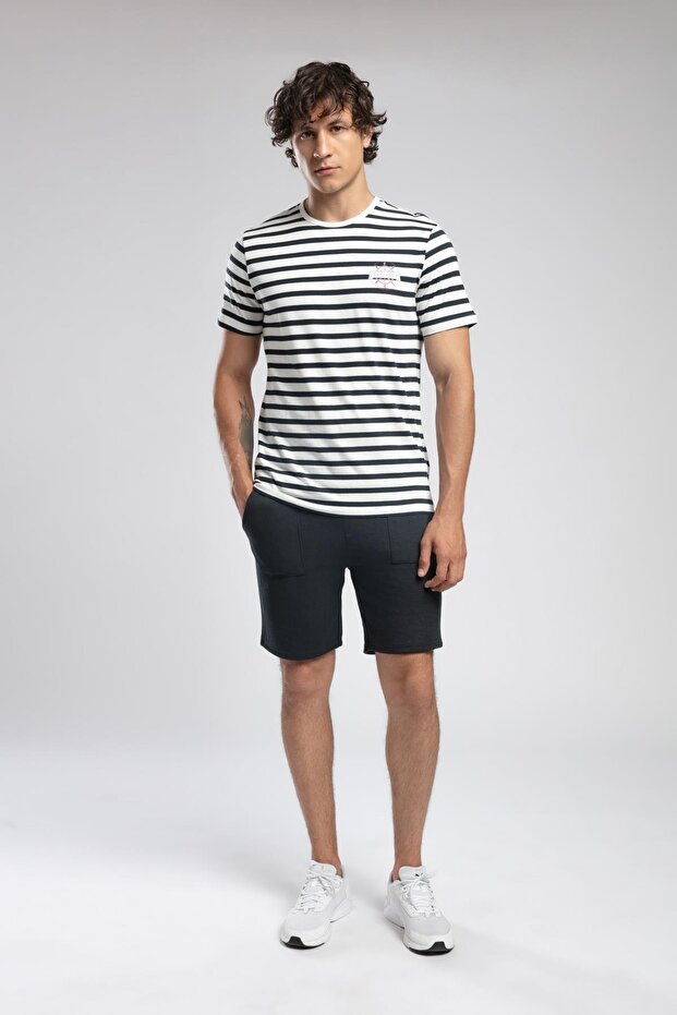 Eddy Men's 100% Cotton O Neck T-Shirt Navy Blue