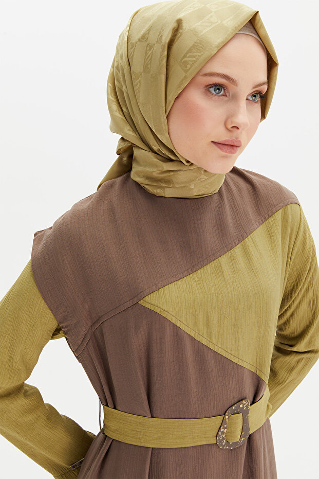 Çift Renkli Elbise - 6