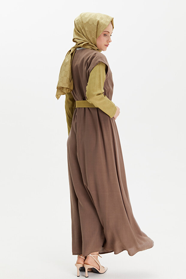 Çift Renkli Elbise - 7