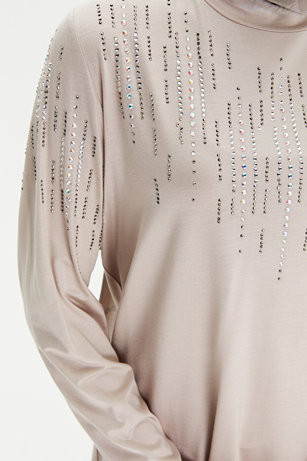 Taşlı Penye Tunik - 6