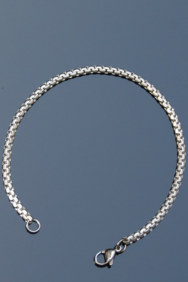 Steel Elegant Crush Bracelet 21 cm 3 mm Silver Color |   No Tarnish, Unisex, 2 Years Warranty