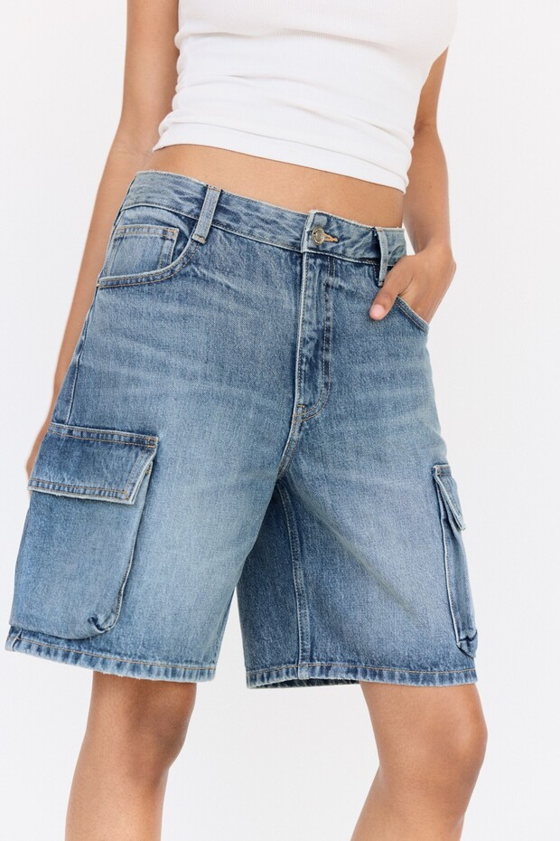 Kargo denim bermuda - 3