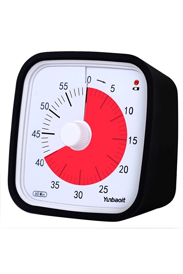 black Yunbaoit VT01 Upgraded 60 Minute Visual Timer with Protective Case Silent Countdown Timer for - 1