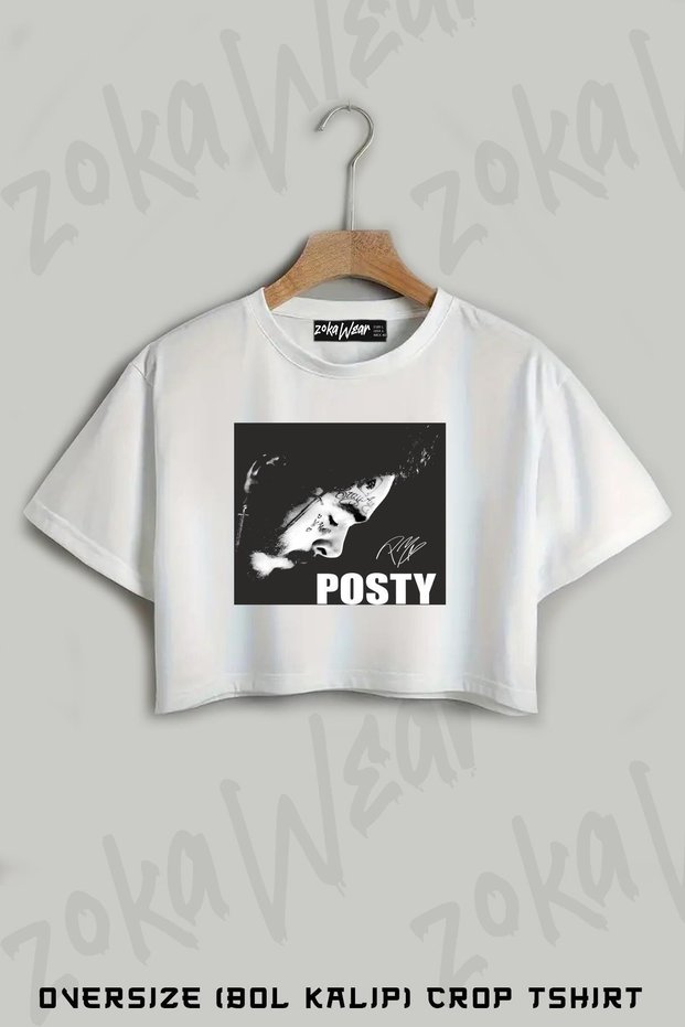 Stay Away Post Malone Printed Oversize Crop T-Shirt