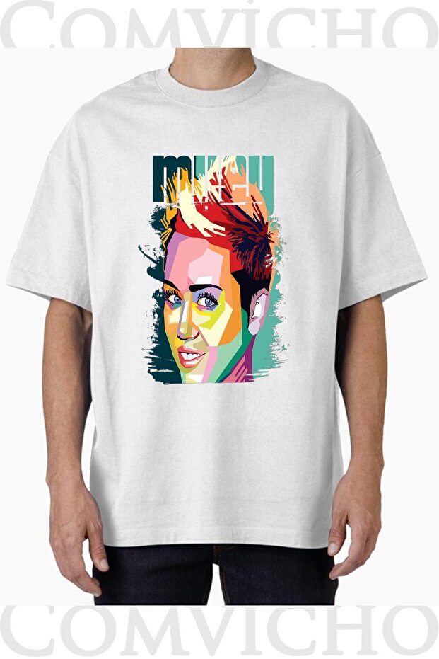 تي شيرت مطبوع بتصميم Miley v1 للجنسين