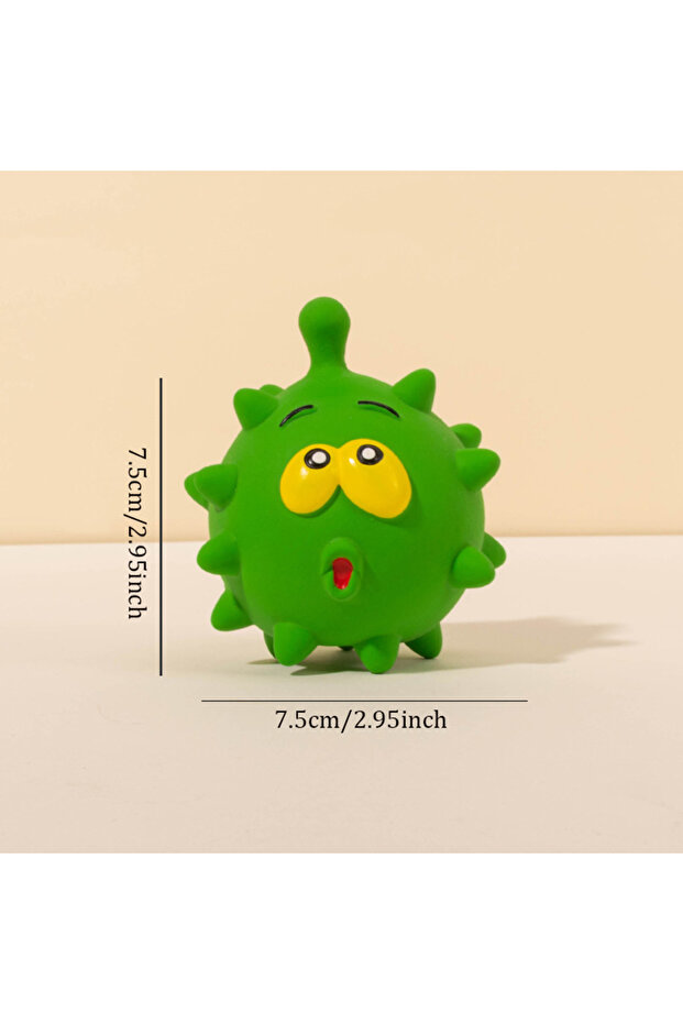 green Cute Squeaky Pet Dog Interactive Chew Toy Puppy Bite Resistant Thorn Tooth Cleaning Toy Molar