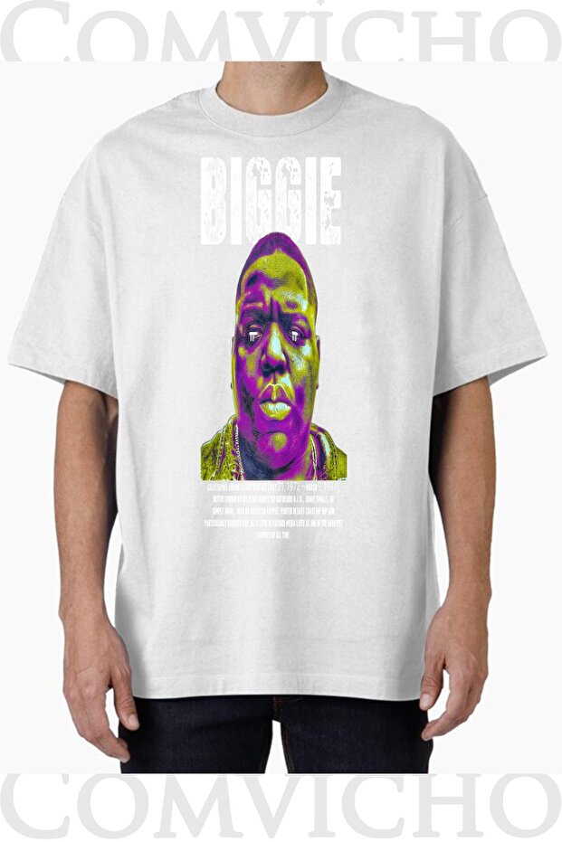 تي شيرت كبير الحجم مطبوع بتصميم Biggie v18 للجنسين