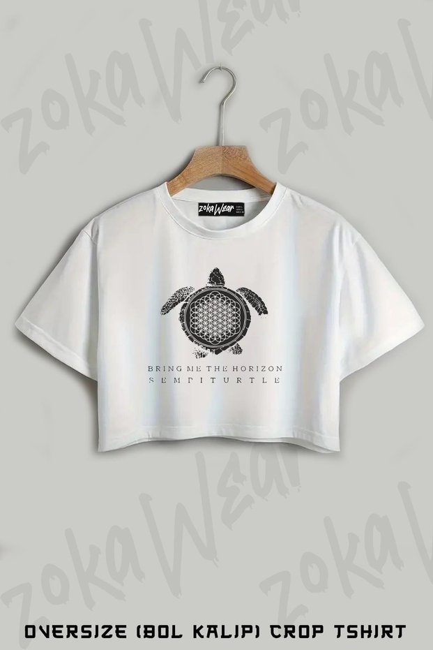 Bring Me the Horizon V2 Printed Oversize Crop T-Shirt