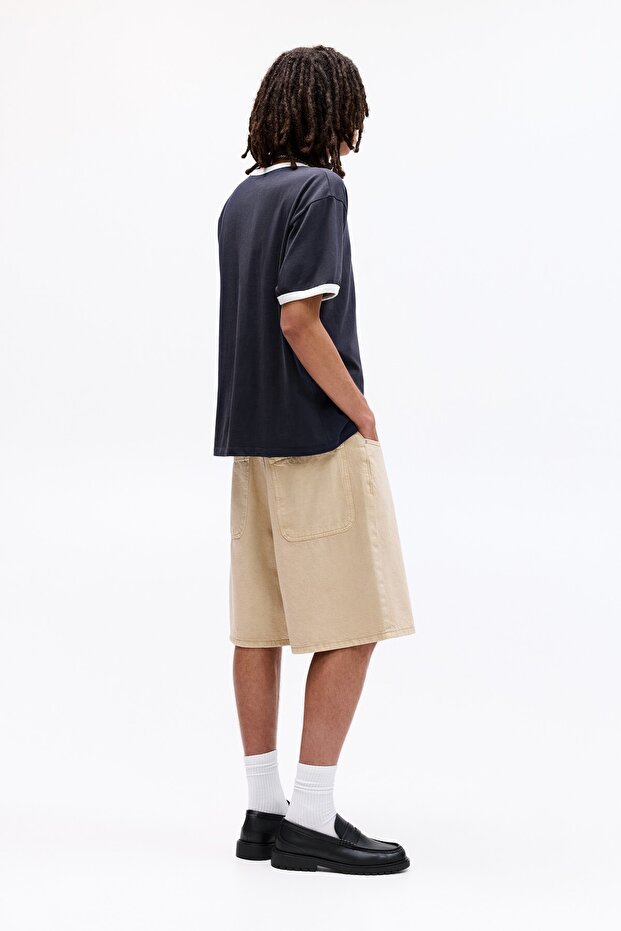 Kontrast rib tişört - 4