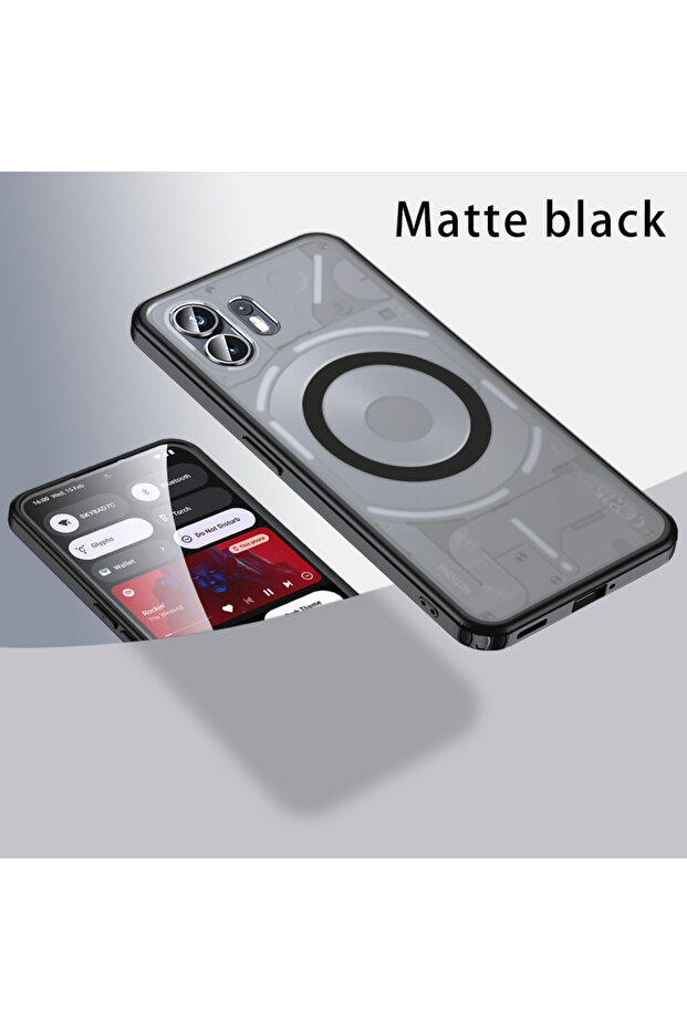 جراب Nothing Phone 2 أسود لهاتف Nothing Phone 2 1 مزود بوسائد هوائية وحافظة شحن لاسلكي مغناطيسية مقاومة للصدمات