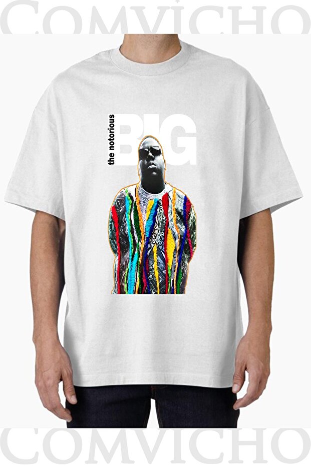 تي شيرت كبير الحجم مطبوع بتصميم Biggie v11 للجنسين