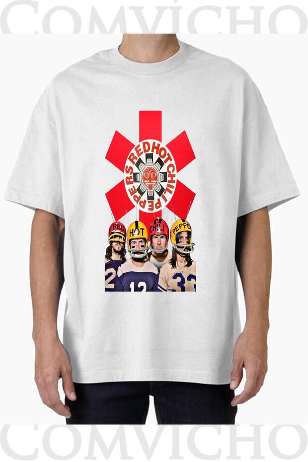 Unisex Red Hot V1 Design Printed Oversize T-Shirt