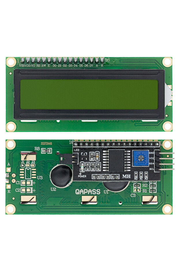 وحدة عرض IIC LCD1602 خضراء I2C LCD1602 شاشة زرقاء وخضراء 5 فولت PCF8574 محول IIC Llate لـ Ardu