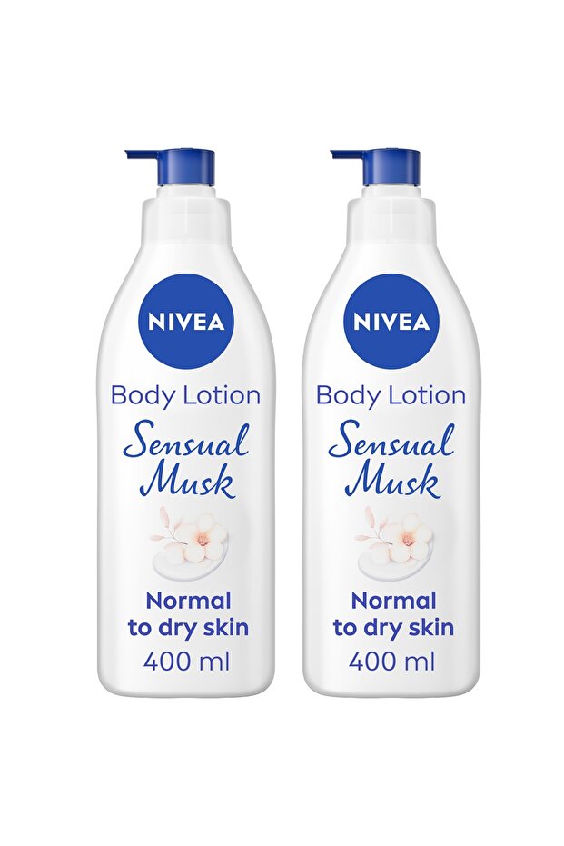 Body Lotion for Normal to Dry Skin, Sensual Musk, 24 Hours Moisture, 400ml, Pack of 2