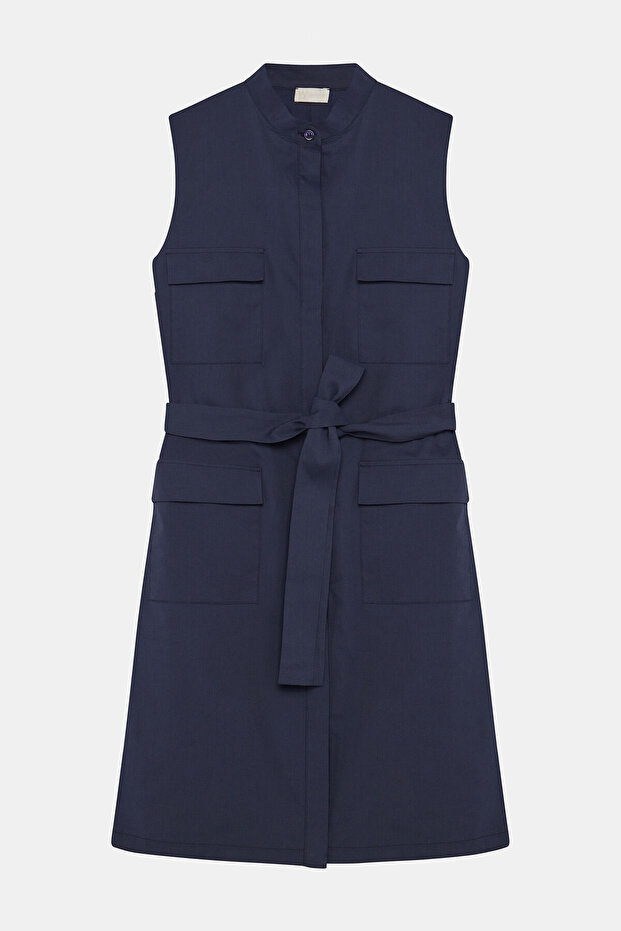 LACİVERT MİNİ ELBİSE - 1