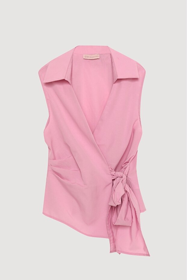 Bağlamalı Gömlek Bluz - 1