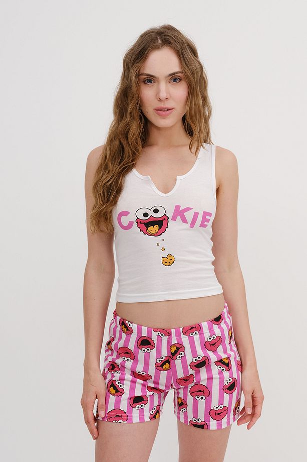 Baskılı Şortlu Pijama Takımı Ş120 - 6