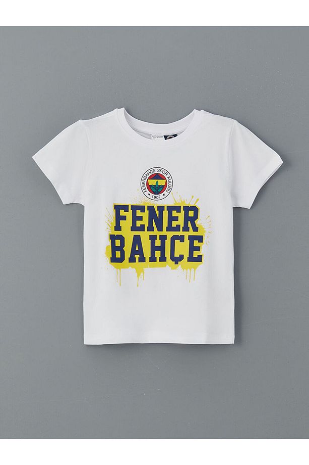 LCW Kids Beyaz Fenerbahçe Baskılı Erkek Çocuk Tişört ve Şort 2'li - 4