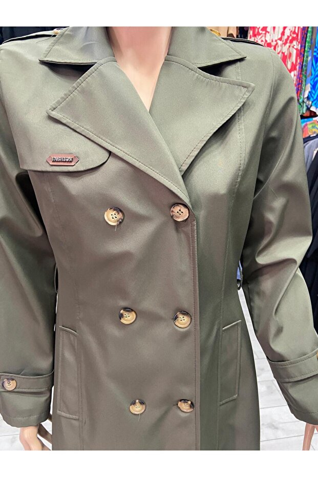 Orta Uzun Astarlı Trençkot - 5