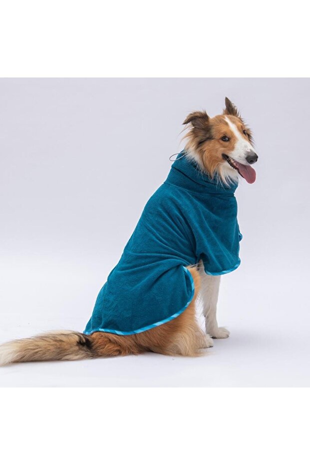 Blue Bogota Medium and Large Breed Dog Bathrobe Dog Drying Towel