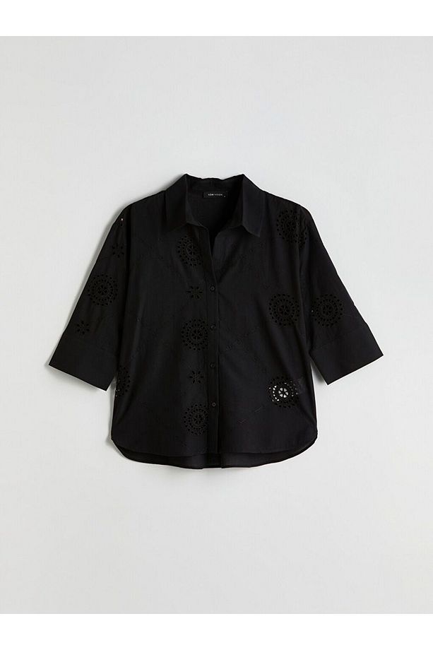 LCW Vision Ajurlu Oversize Kadın Gömlek - 5
