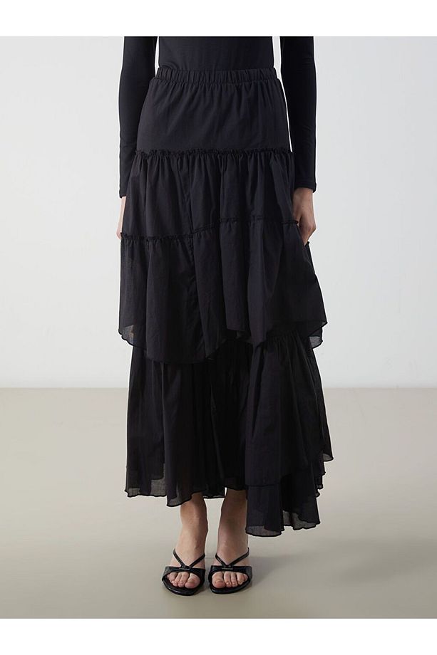 LCW Modest Beli Lastikli Katkat Etek - 2