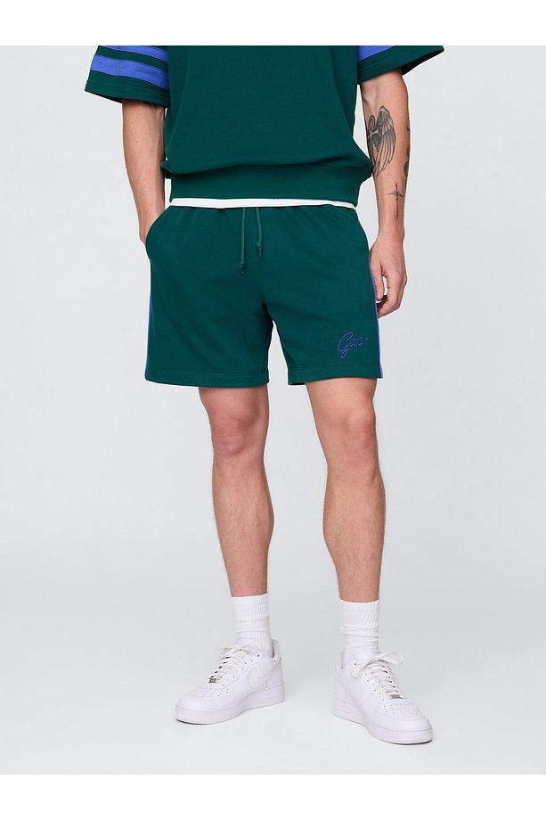 Erkek Koyu Yeşil VintageSoft Sweat Şort - 6