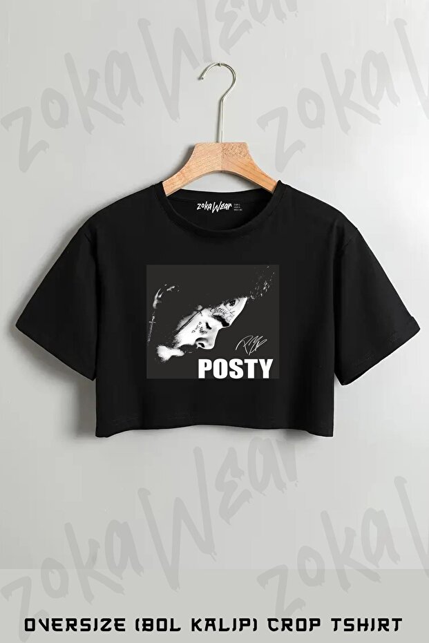 Stay Away Post Malone Printed Oversize Crop T-Shirt