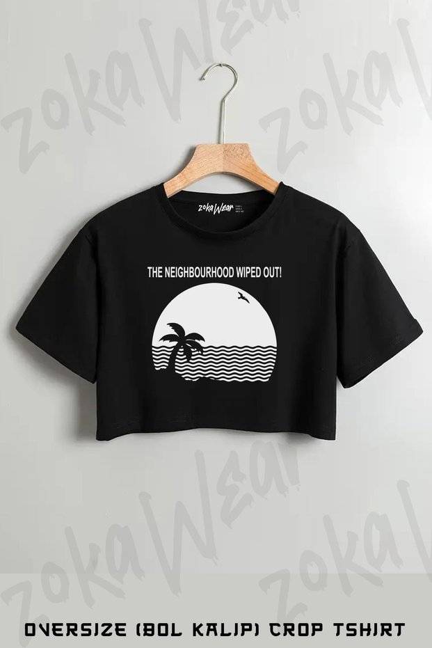 The Neighborhood Wipe Out Printed Oversize Crop T-Shirt